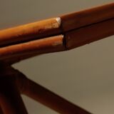 Bureau ou table à manger en treillis italien des années 1970 en bambou et rotin.