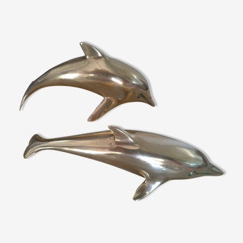 Deux dauphins laiton