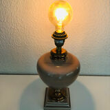 Ceramic lamp in pink and copper signed Louis Drimmer, circa 1980.