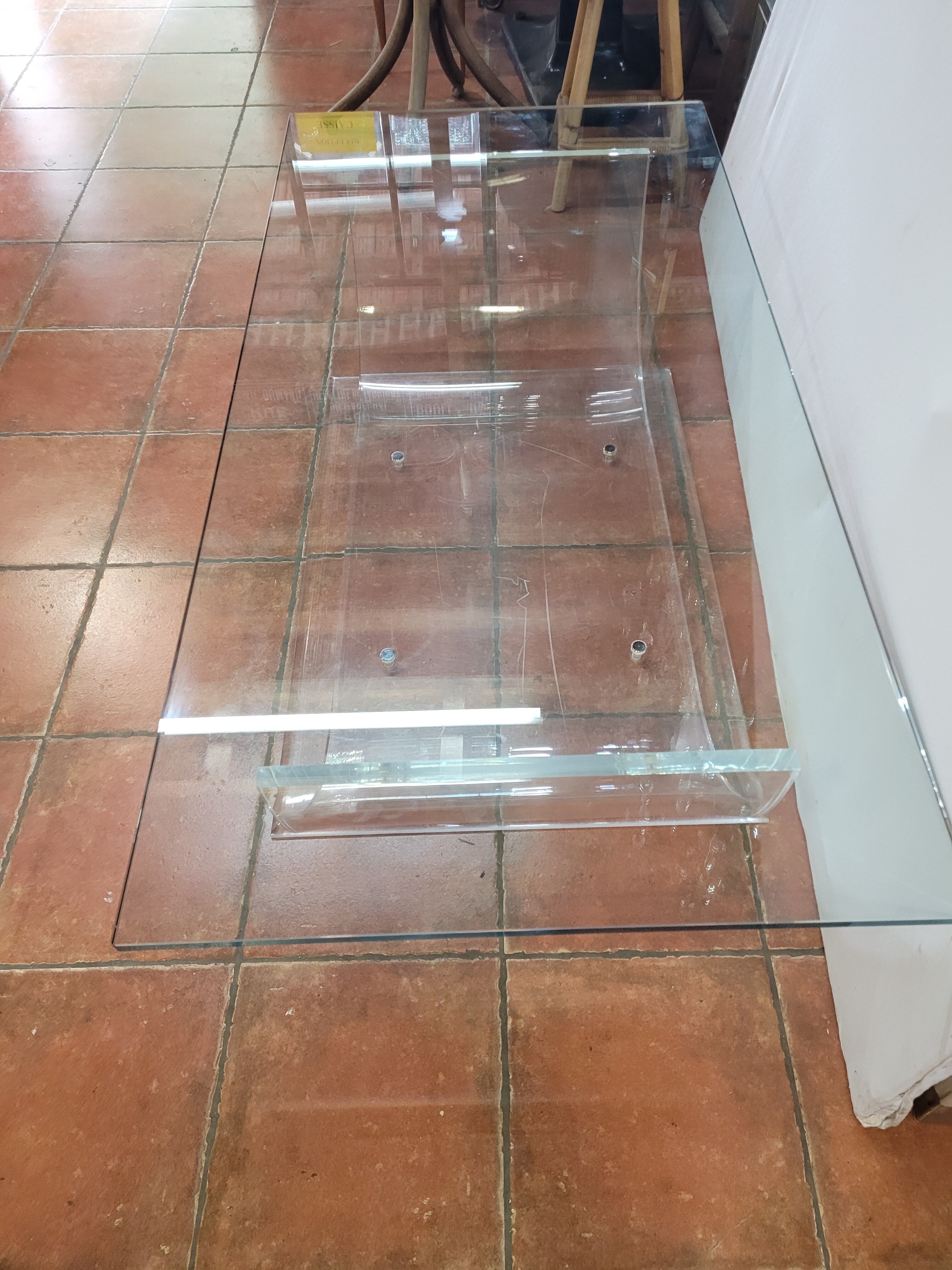 Plexiglas coffee table glass top from the 70s, 140×70cms