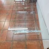 Table basse en plexiglas dessus verre des années 70, 140×70cms