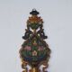 Pair of mountain appliques Savoy vintage painted wood