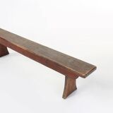 Banc rustique français en chêne brun, vers 1900