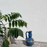 Small ethnic blue ceramic jar / vase