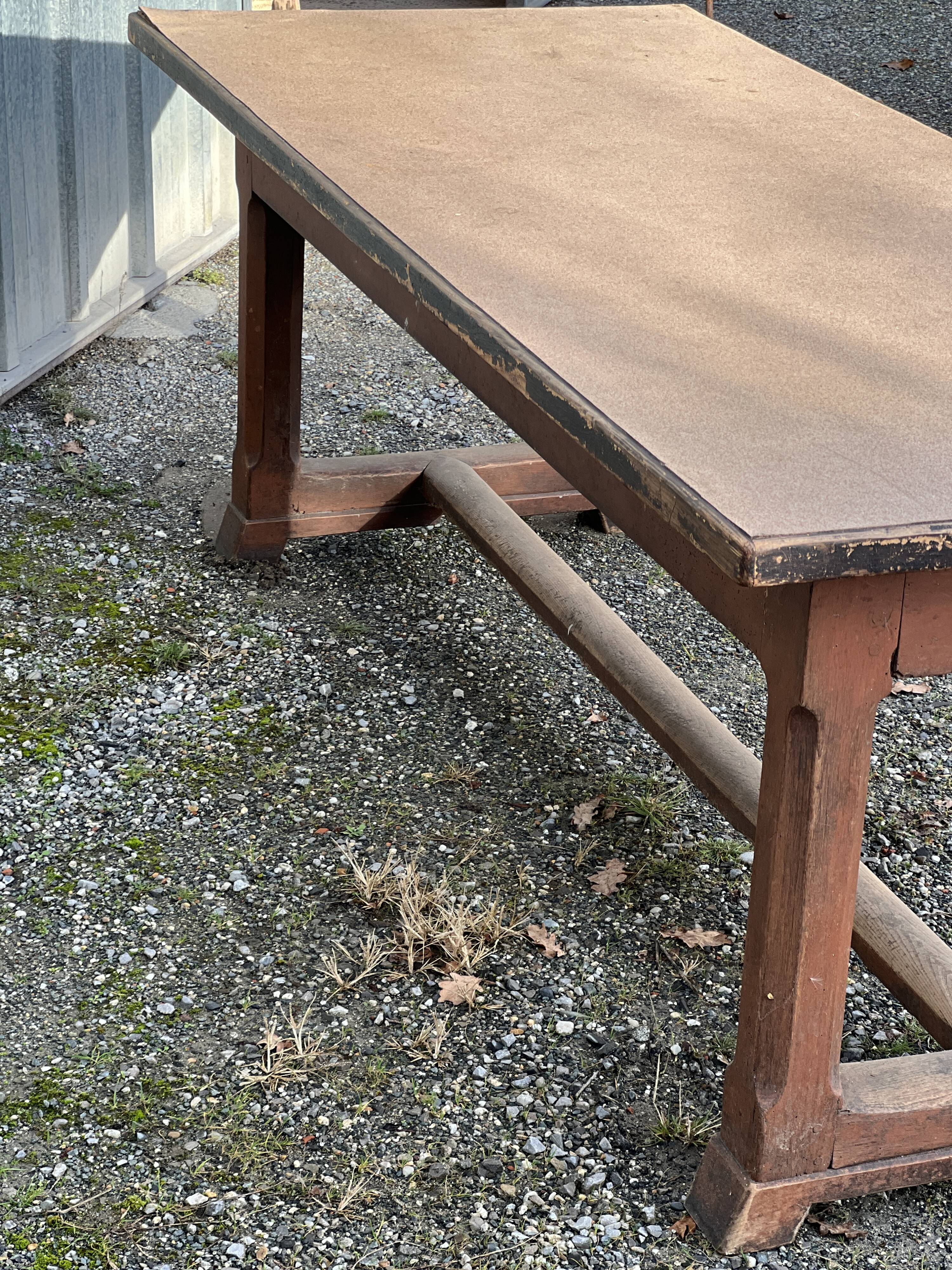 Solid wood farmhouse table with drawer