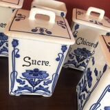 5 cobalt blue flower spice jar