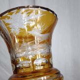 Amber crystal vase