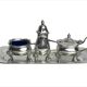 Tableware, 3-piece server silver-plated tray early 20th century