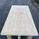Renovated farmhouse table in solid oak wood and veneer, 135cm.