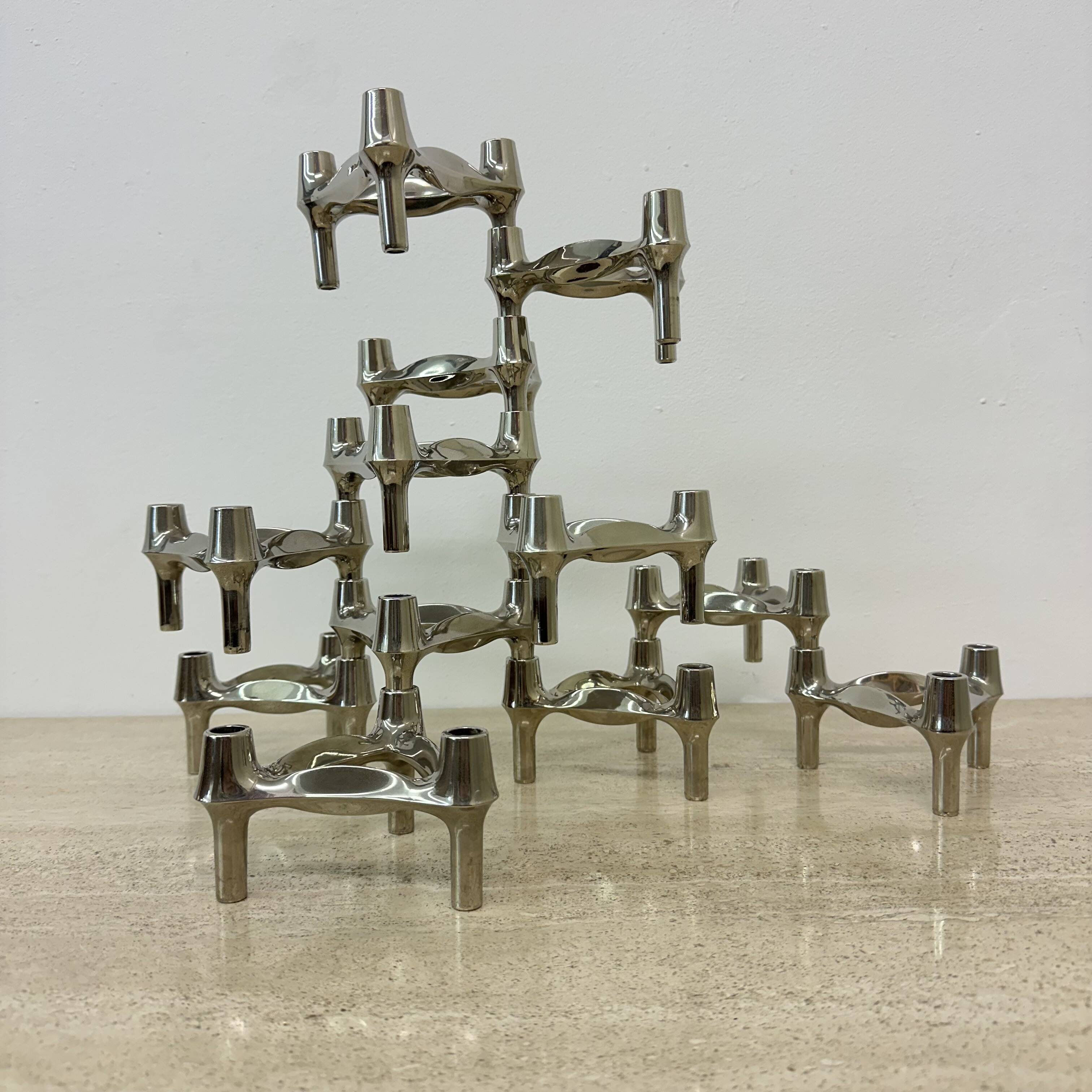 Large XL Candlestick by Fritz Nagel & Ceasar Stoffi and manufactured by BMF 1960’s nagelkandelaar