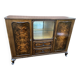Art deco Chippendale sideboard Mid-century vintage 1950 Burl walnut