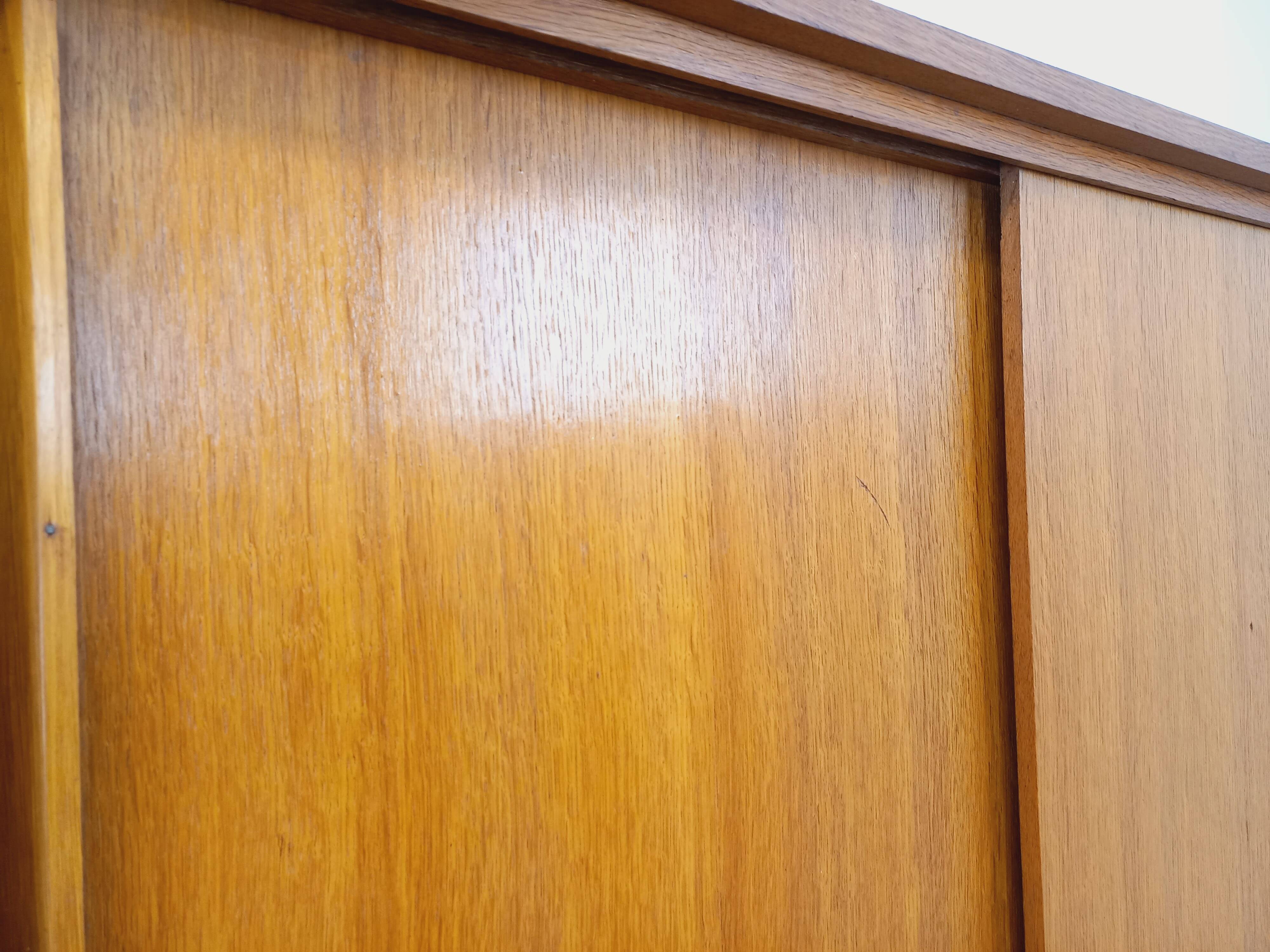Vintage oak wardrobe from the 1960s.