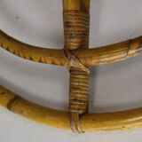 Chunky large bamboo rattan coat rack, 1960s
