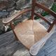 Chair with armrests / wooden armchair and straw seat - 1960s
