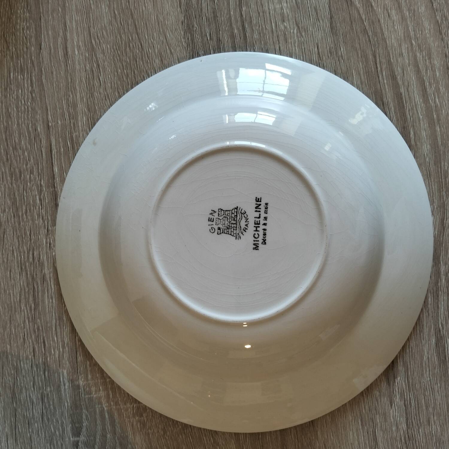 5 antique Gien Micheline soup plates