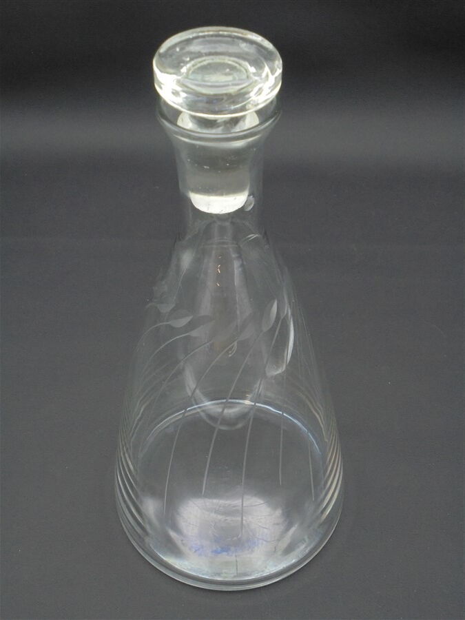 Chiseled glass water carafe