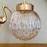 Vintage XL globe pendant light in molded glass