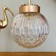 Suspension globe vintage XL en verre moulé