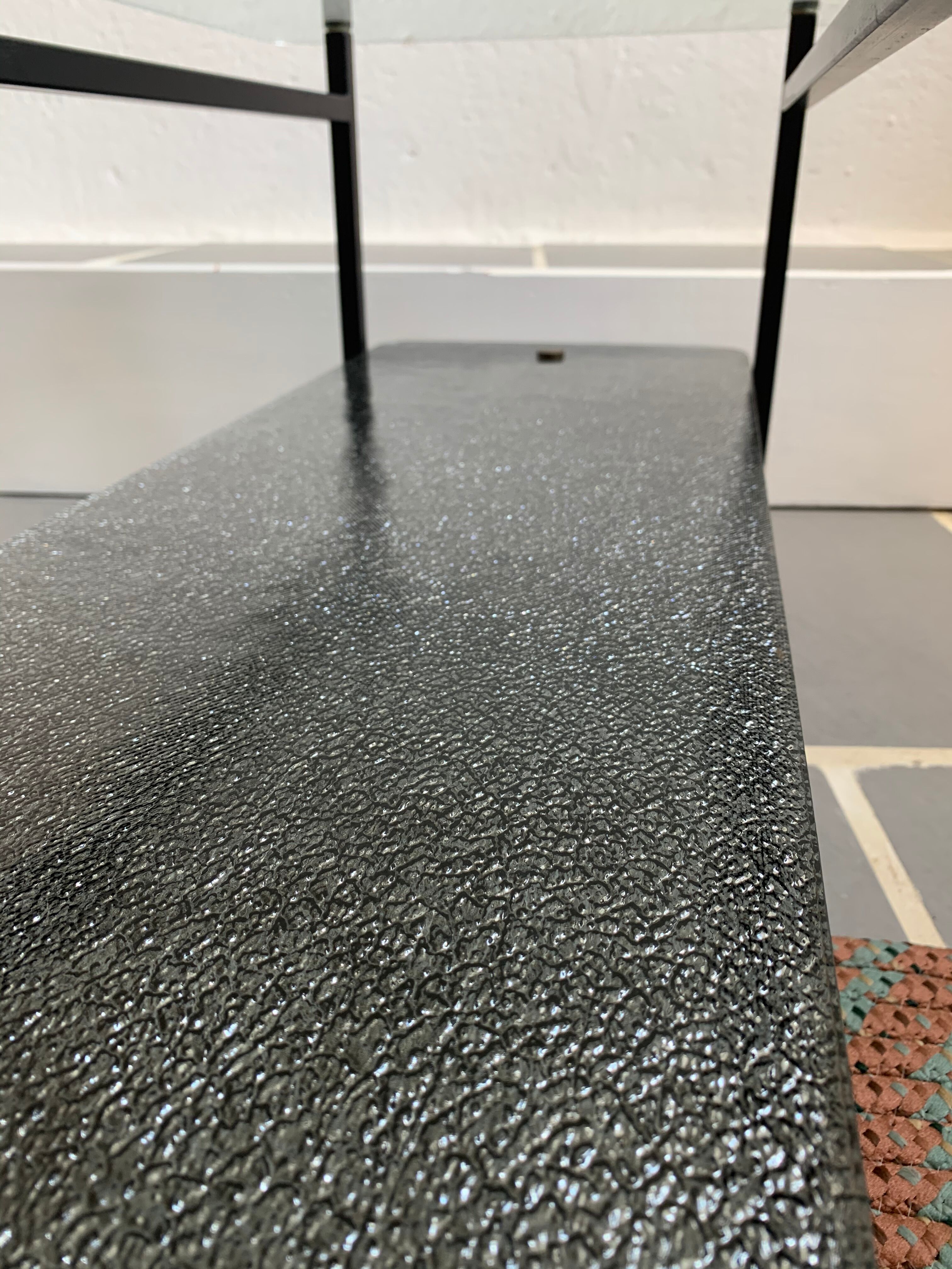 Vintage glass and steel coffee table Years 50