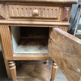 Bedside table solid wood inlaid drawer vintage antique door