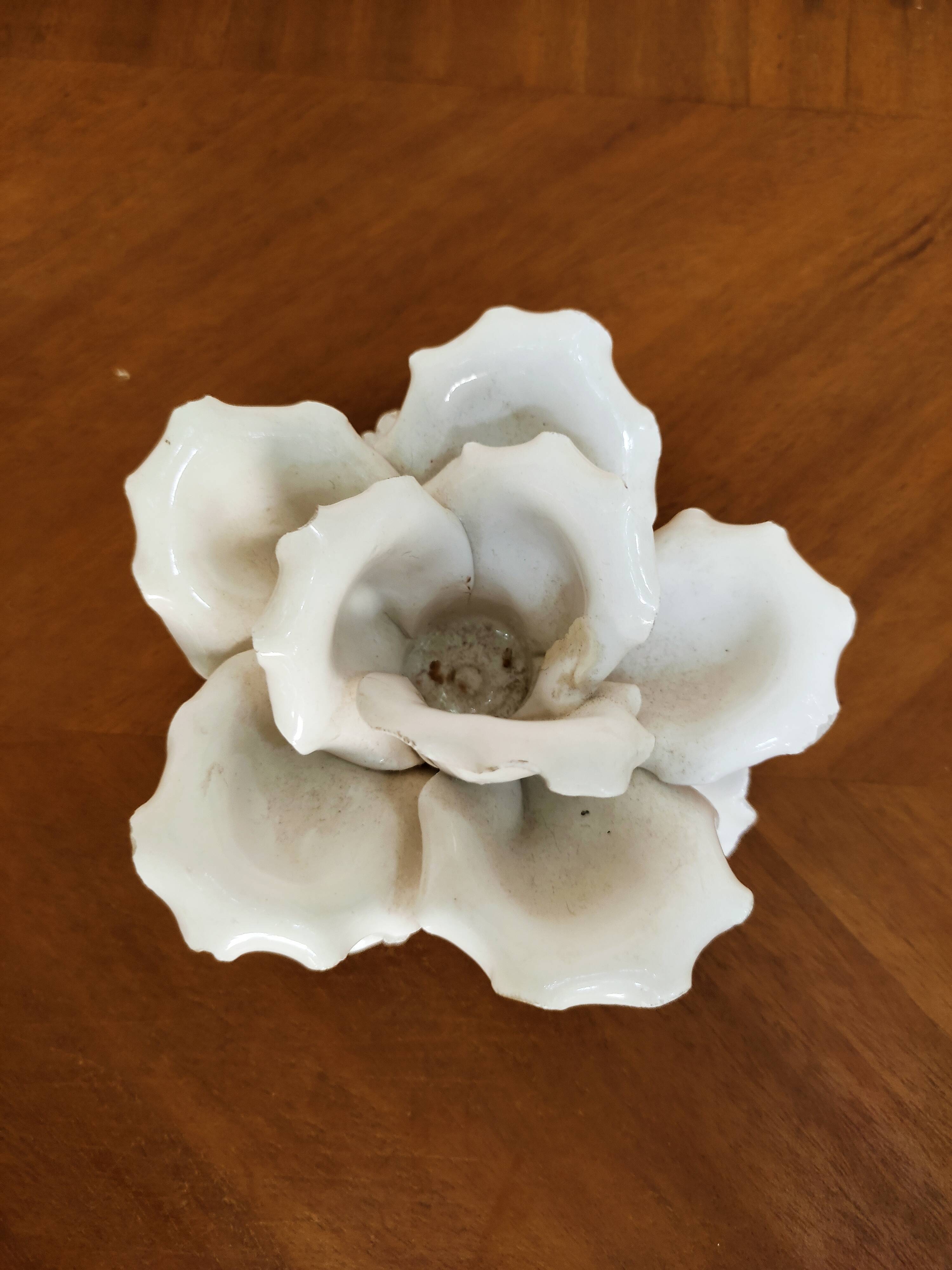 Candlestick pink porcelain shape