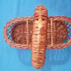 Wicker bottle holder basket, vintage