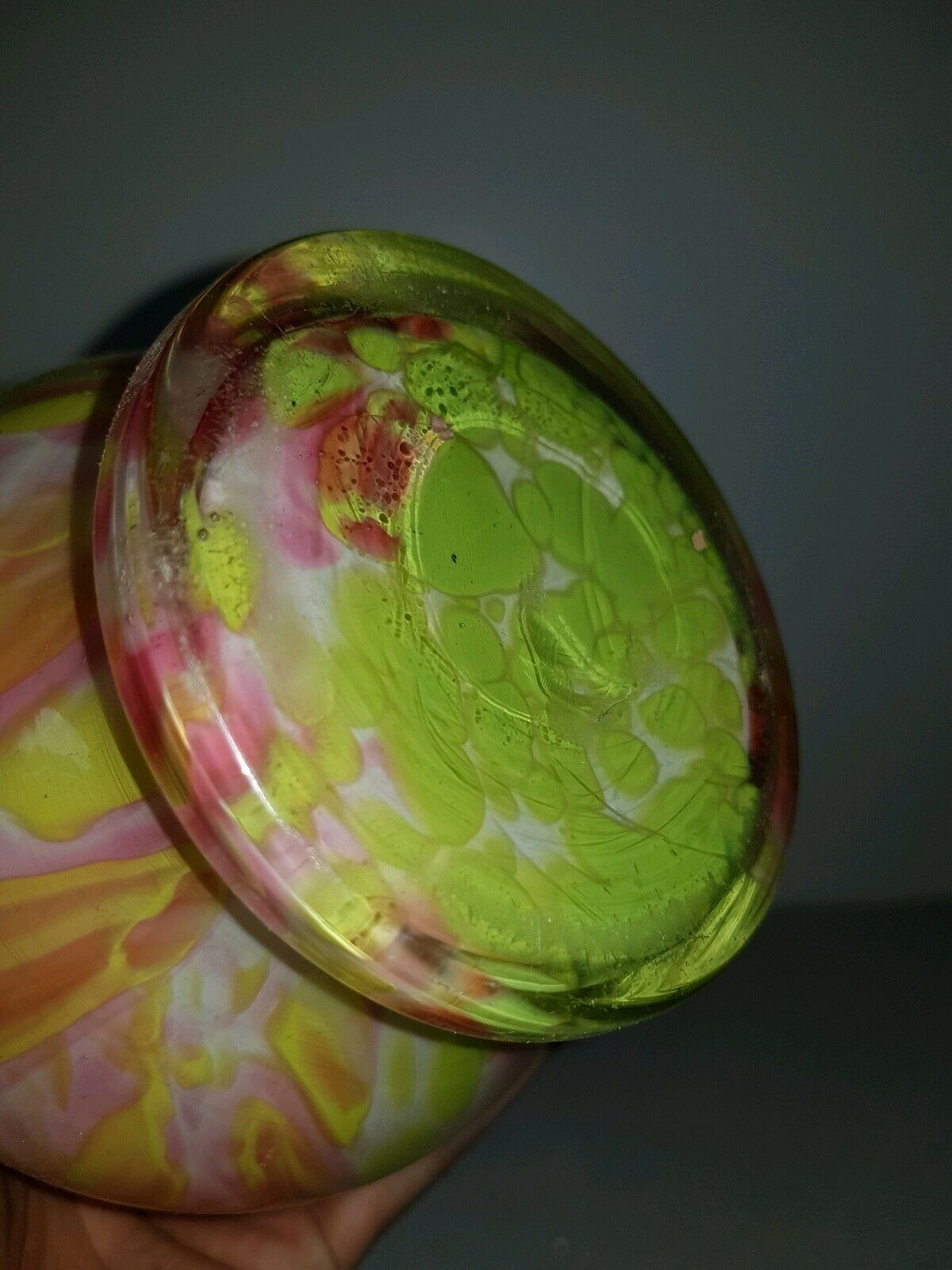 Vase Clichy puffed glass speckled