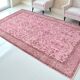 Light Pink Colour Handmade Vintage Turkish Rug