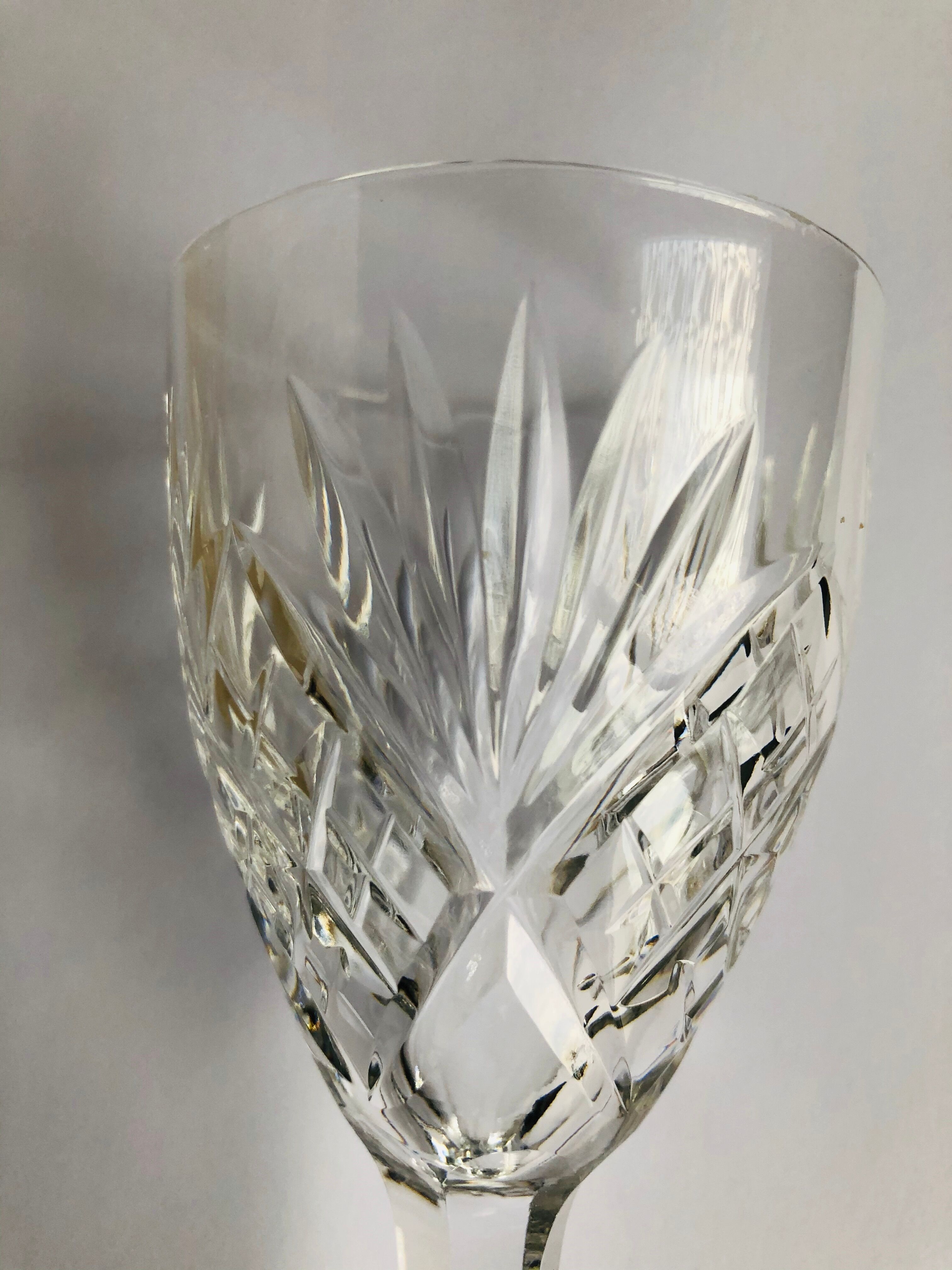 Set of 6 crystal white wine glasses from St. Louis Chantilly style
