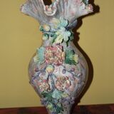 Vase en barbotine céramique fin XIX ème siècle