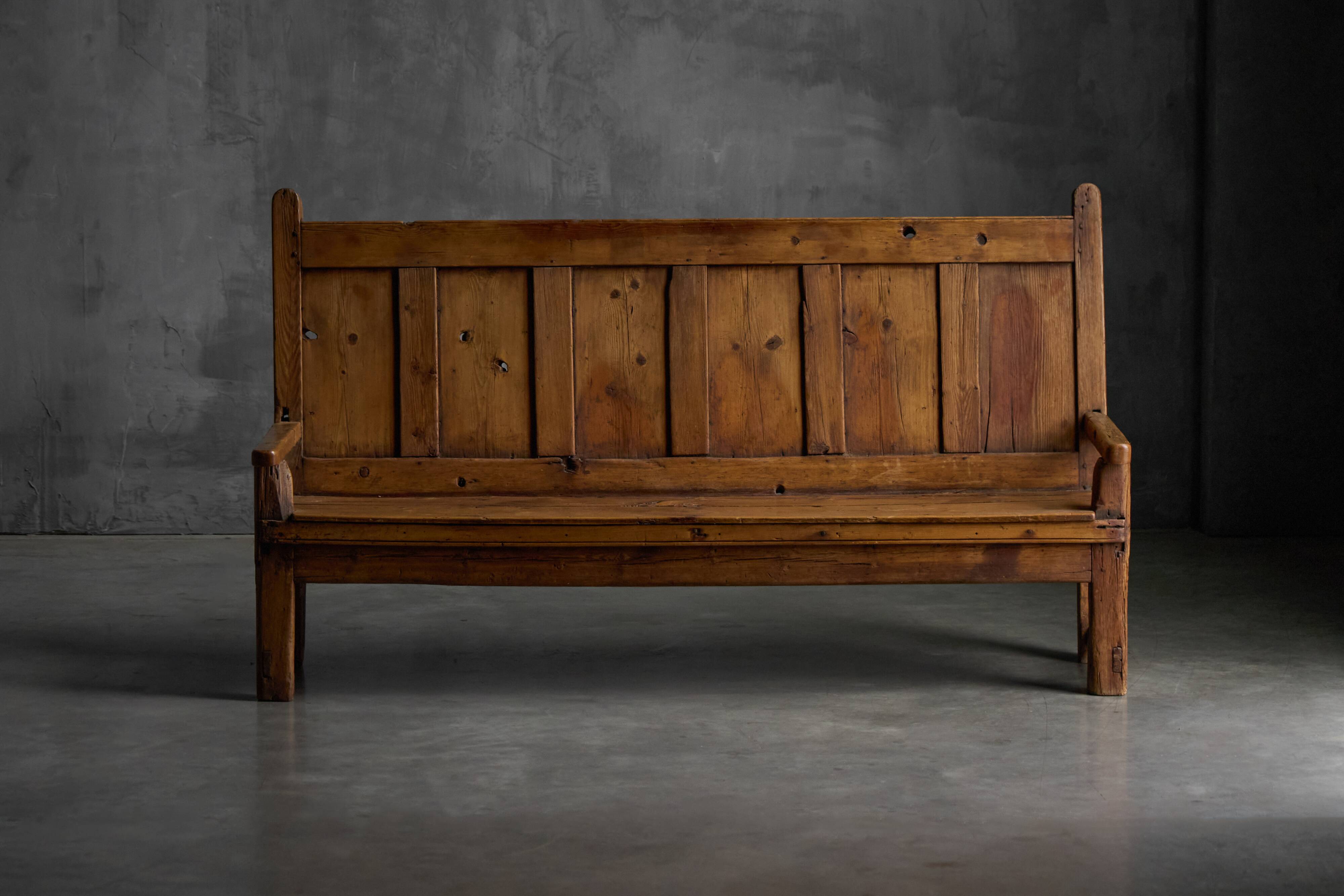 Rustic Travail Populaire Bench, France, 19th Century