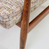 Vintage armchair mid-century modern design knitted fabric