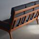 High-back mid century sofa Danish Juul Kristen, Reupholstered in Kvadrat