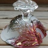 Coupe à fruits en verre avec relief coloré insp. Walther Glas