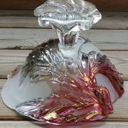 Coupe à fruits en verre avec relief coloré insp. Walther Glas