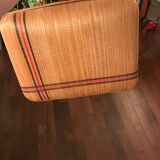 Vintage wicker suitcase