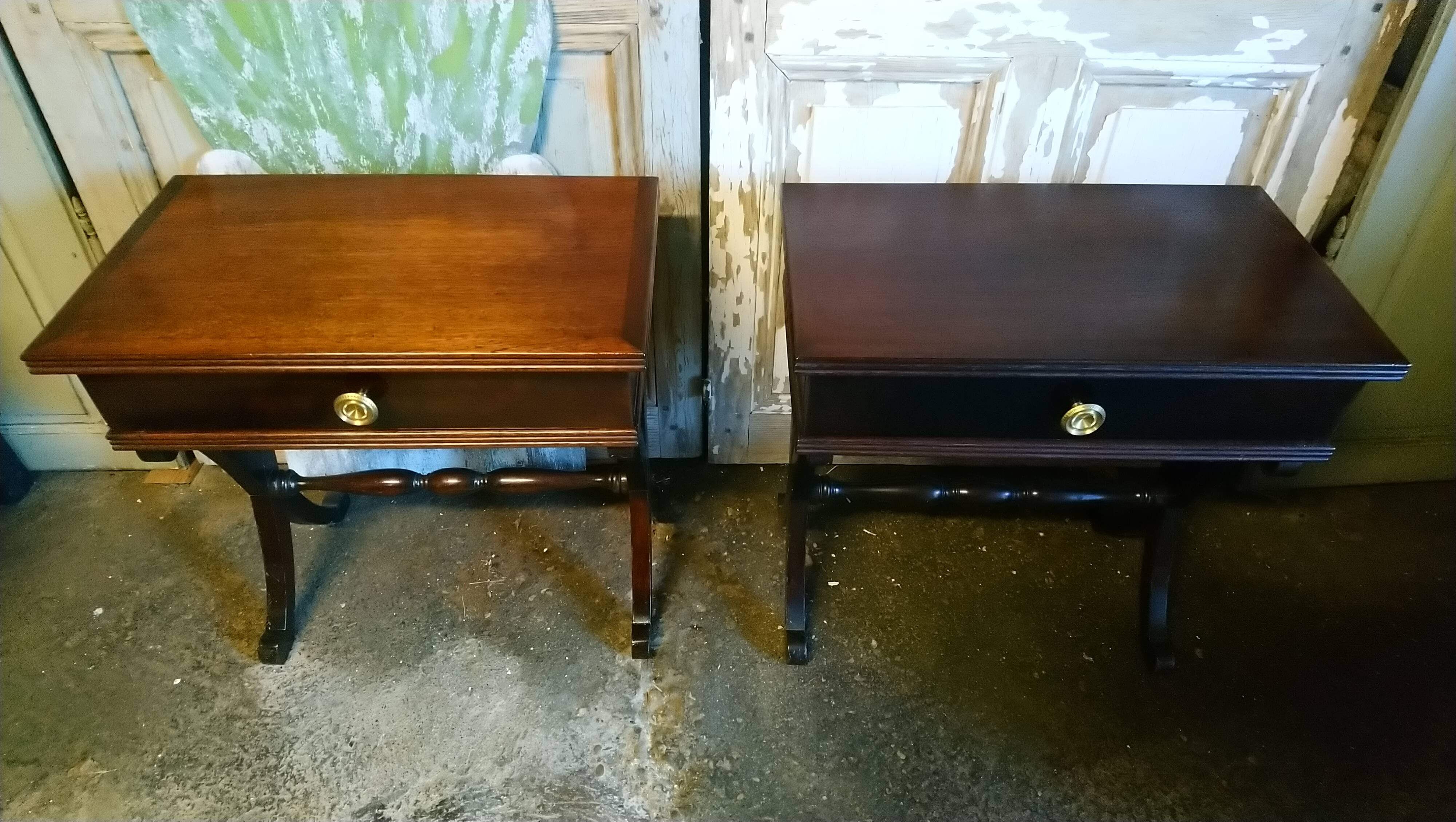 Paire table chevet en palissandre