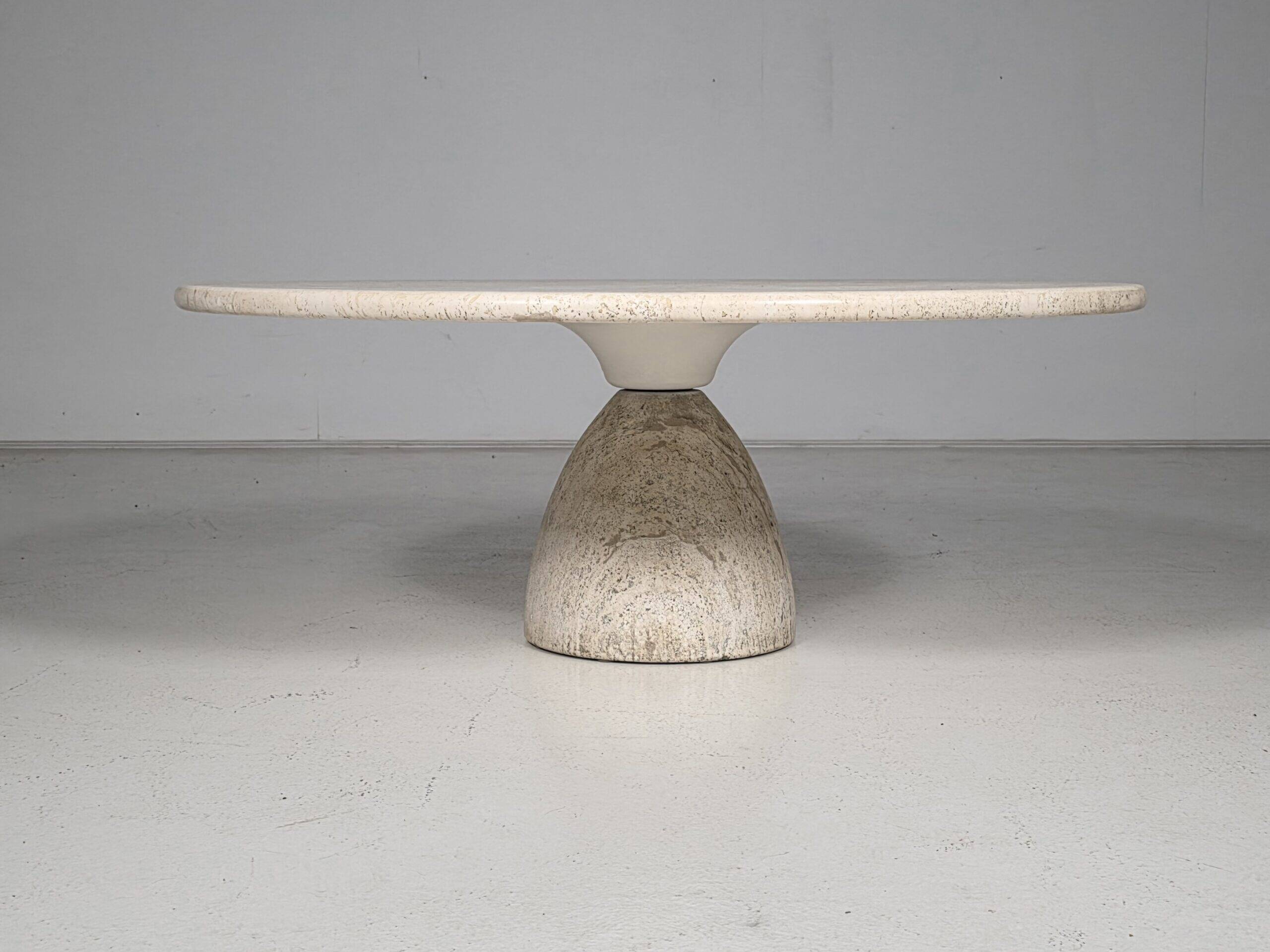 Peter Draenert Finale "1790" travertine coffee table, Germany, 1970s
