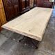 Table en fer forgé artisanal et bois