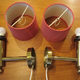 Pair of golden Scandinavian wall lights by Bergboms