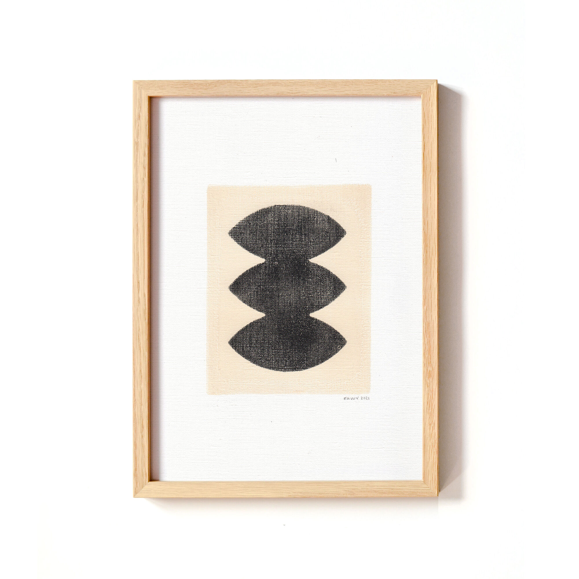 Painting on frameless paper M491 signed Eawy