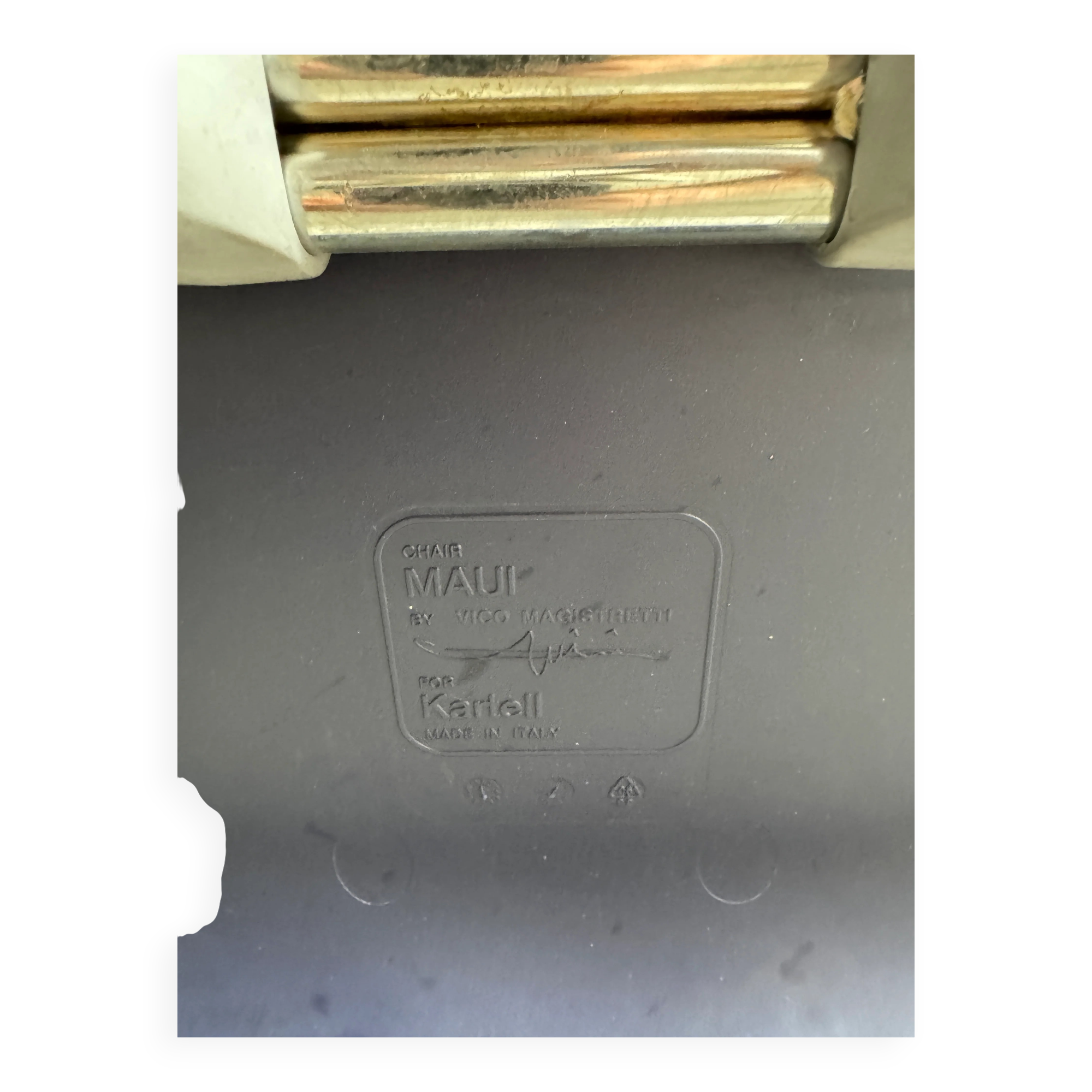 Set of 4 Kartell Maui Chairs — Navy Blue Polypropylene Seats, Chrome Legs, by Vico Magistretti