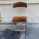Chrome folding chair - velvet fabric, 1970