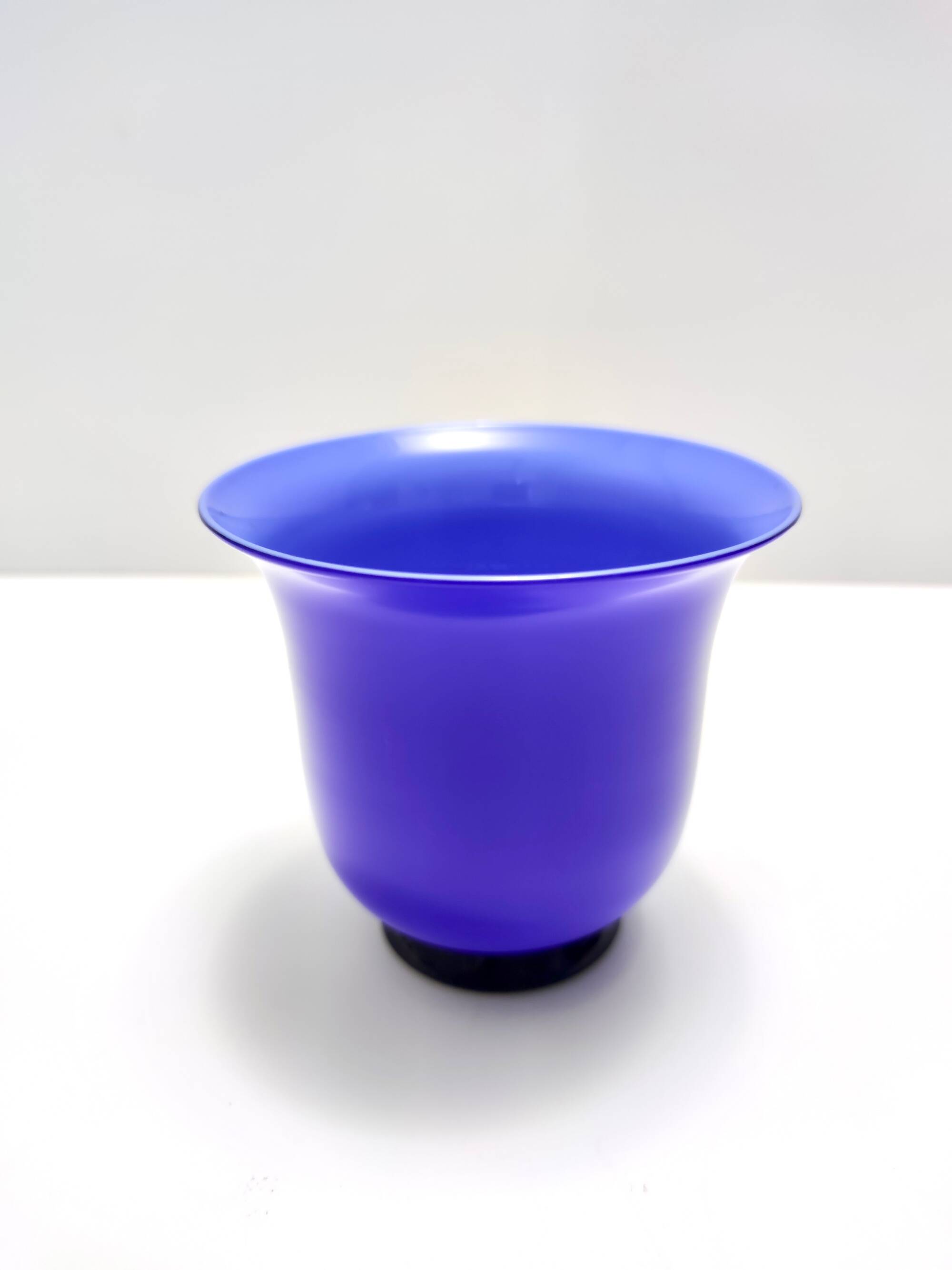 Royal Blue Opaline Glass Vase by Paolo Venini, "Anni Trenta" series
