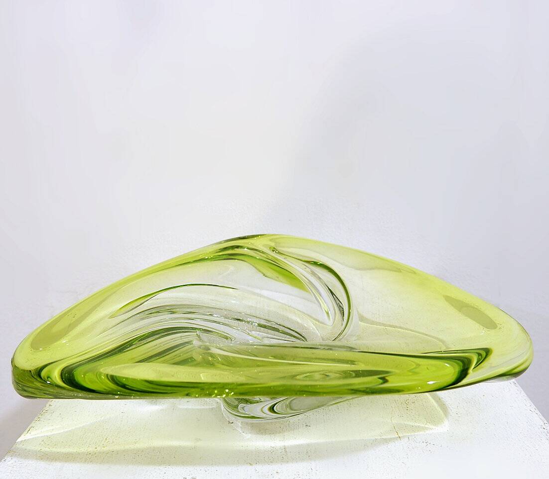 Mid-Century Crystal Art Glass Fruit Bowl from Val Saint Lambert, Belgium, 1960s