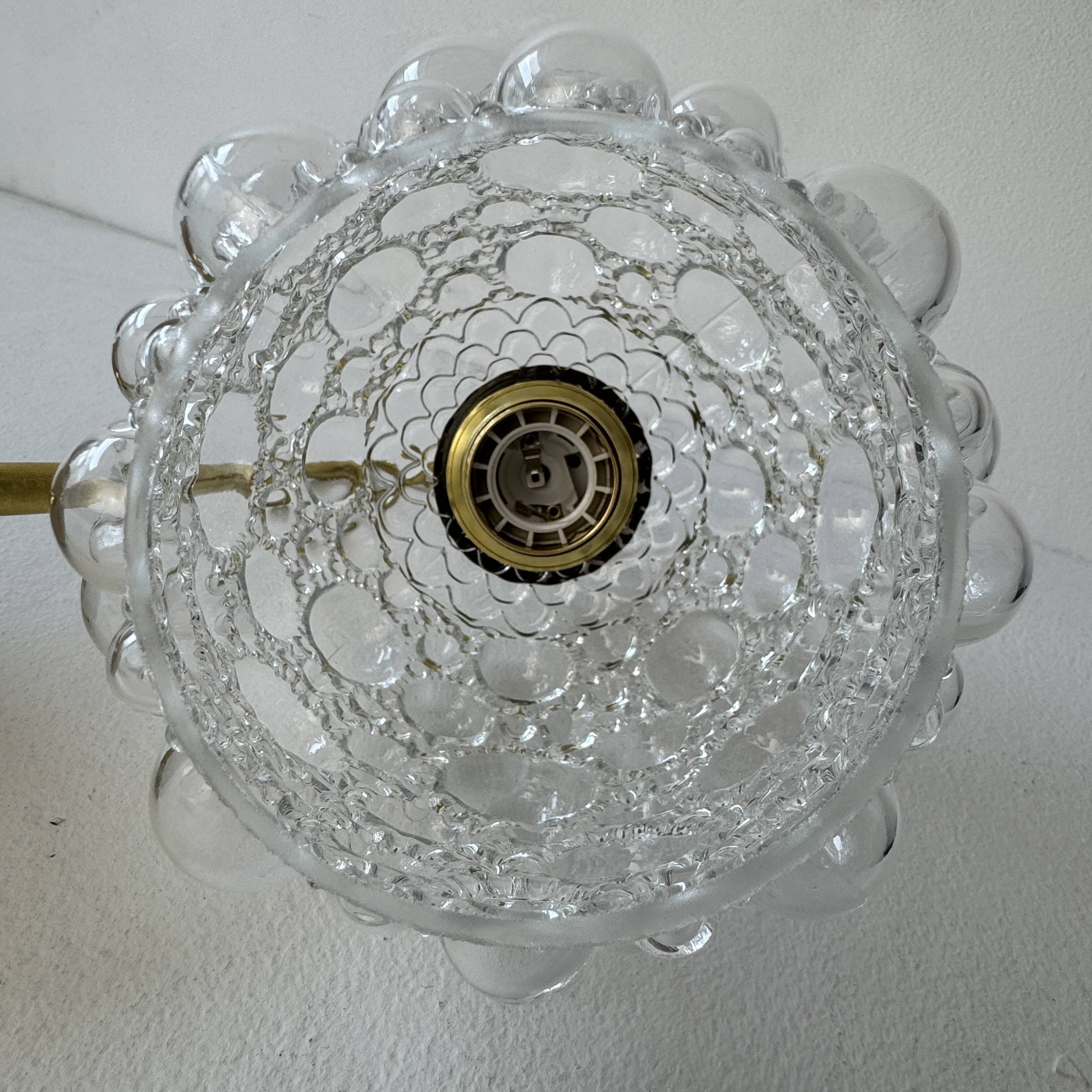 Lot of 3 vintage bubble glass wall lights.