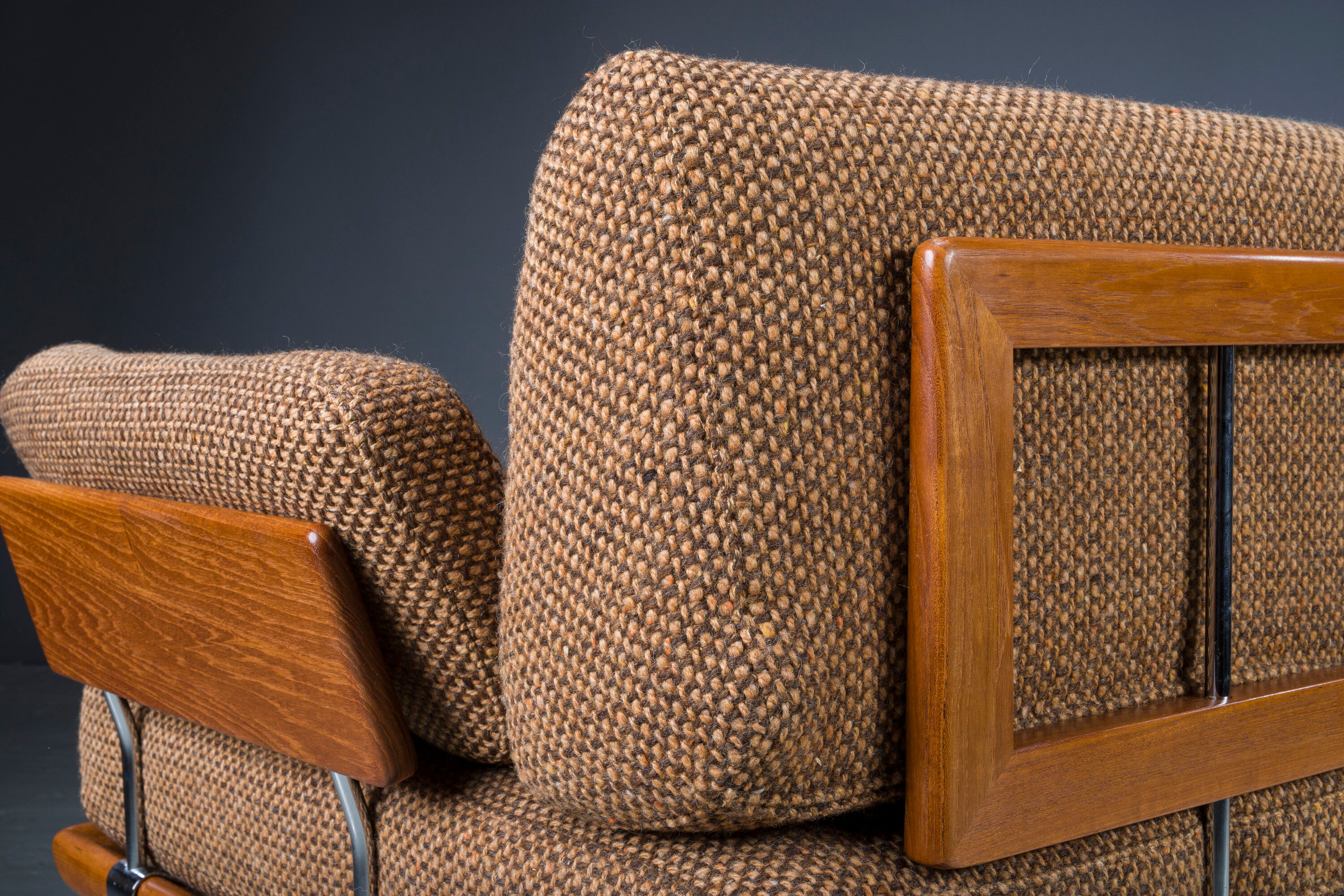 Danish Teak Fd 417 3 Seats Sofa Model Minerva by Peter Hvidt and Orla Molgaard-Nielsen for France &