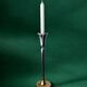 Brutalist candlestick by Art3, brass & aluminium, Spain, 1970s