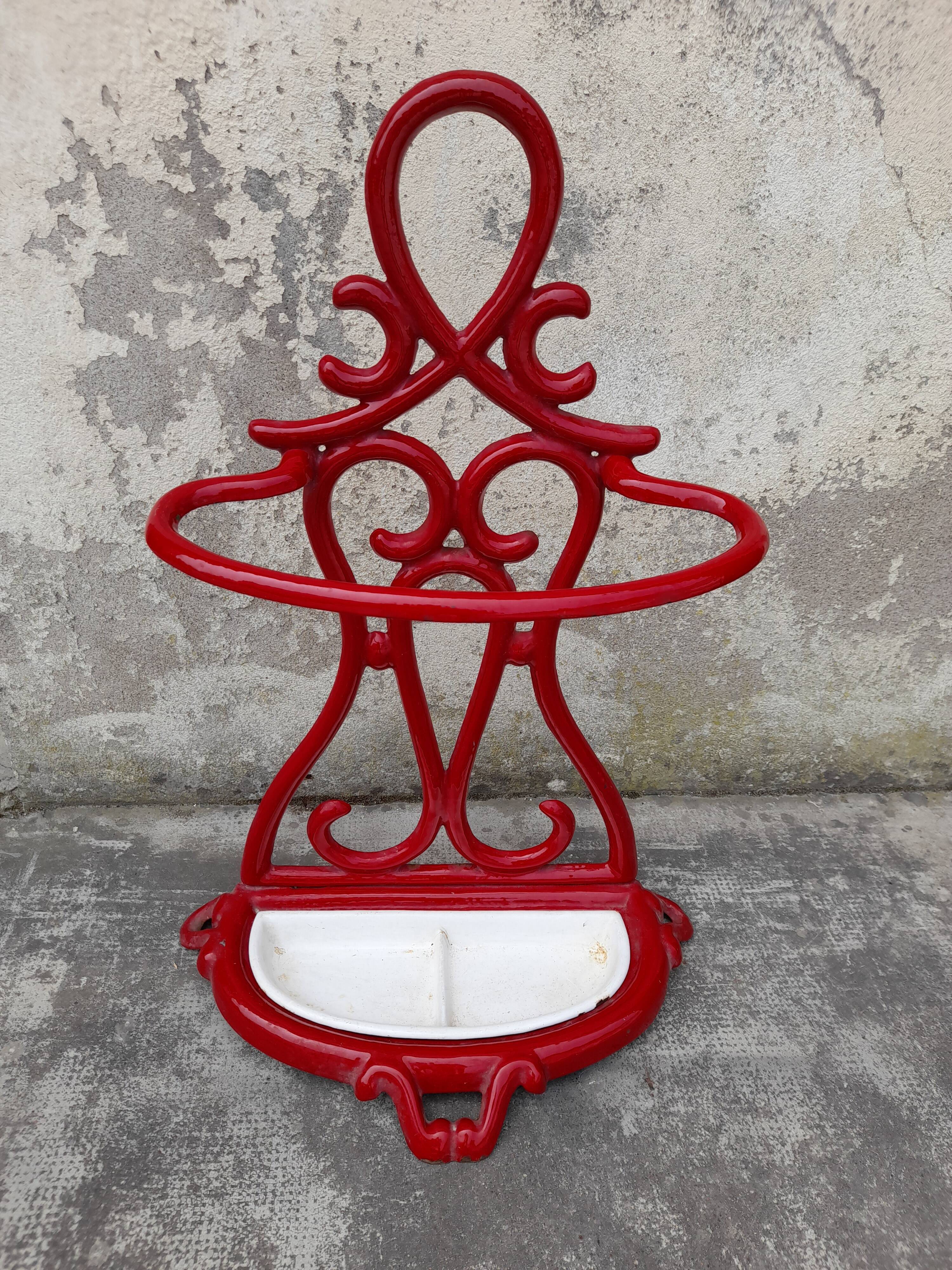 Enamelled cast iron cane umbrella holder