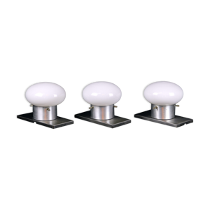 Mid-Century Metal and Opaline Modulo